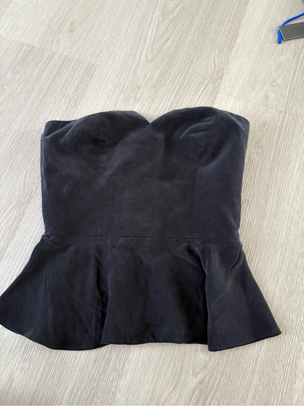 Amanda Uprichard Strapless Black Peplum Top Dress